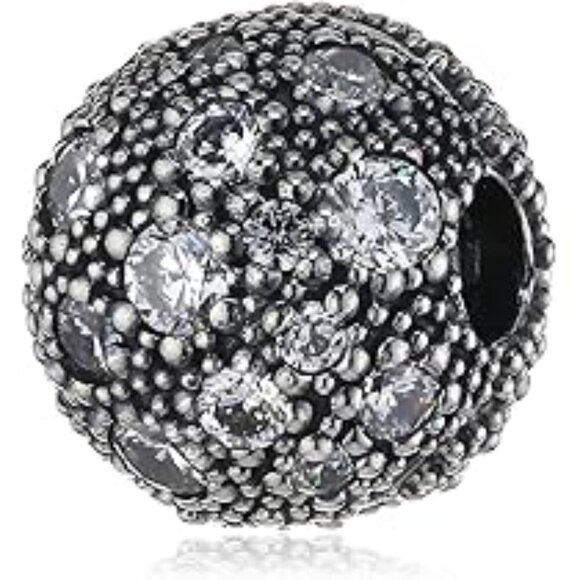 Pandora Cosmic Stars Clip Clear CZ Sparkly 925 Sterling Silver Charm Authentic - Picture 4 of 4